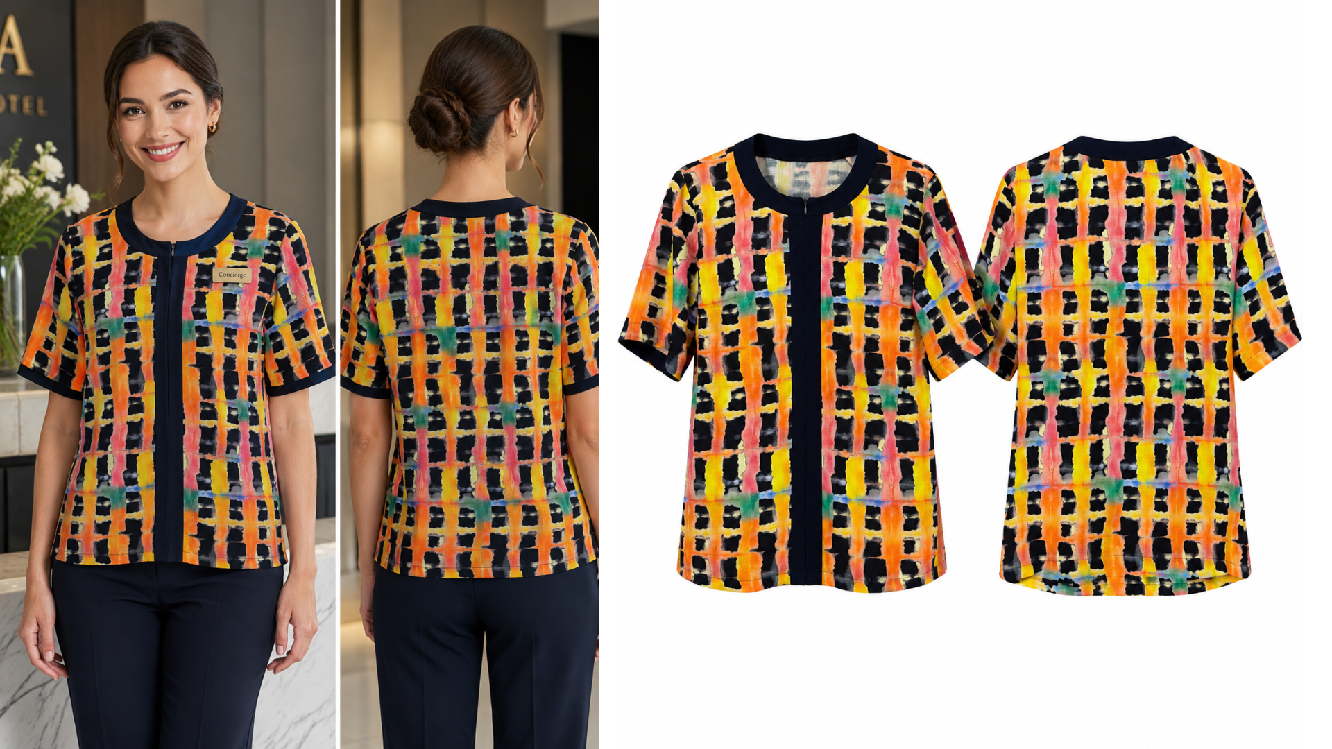 Custom Work Blouse for Hotel Reception
