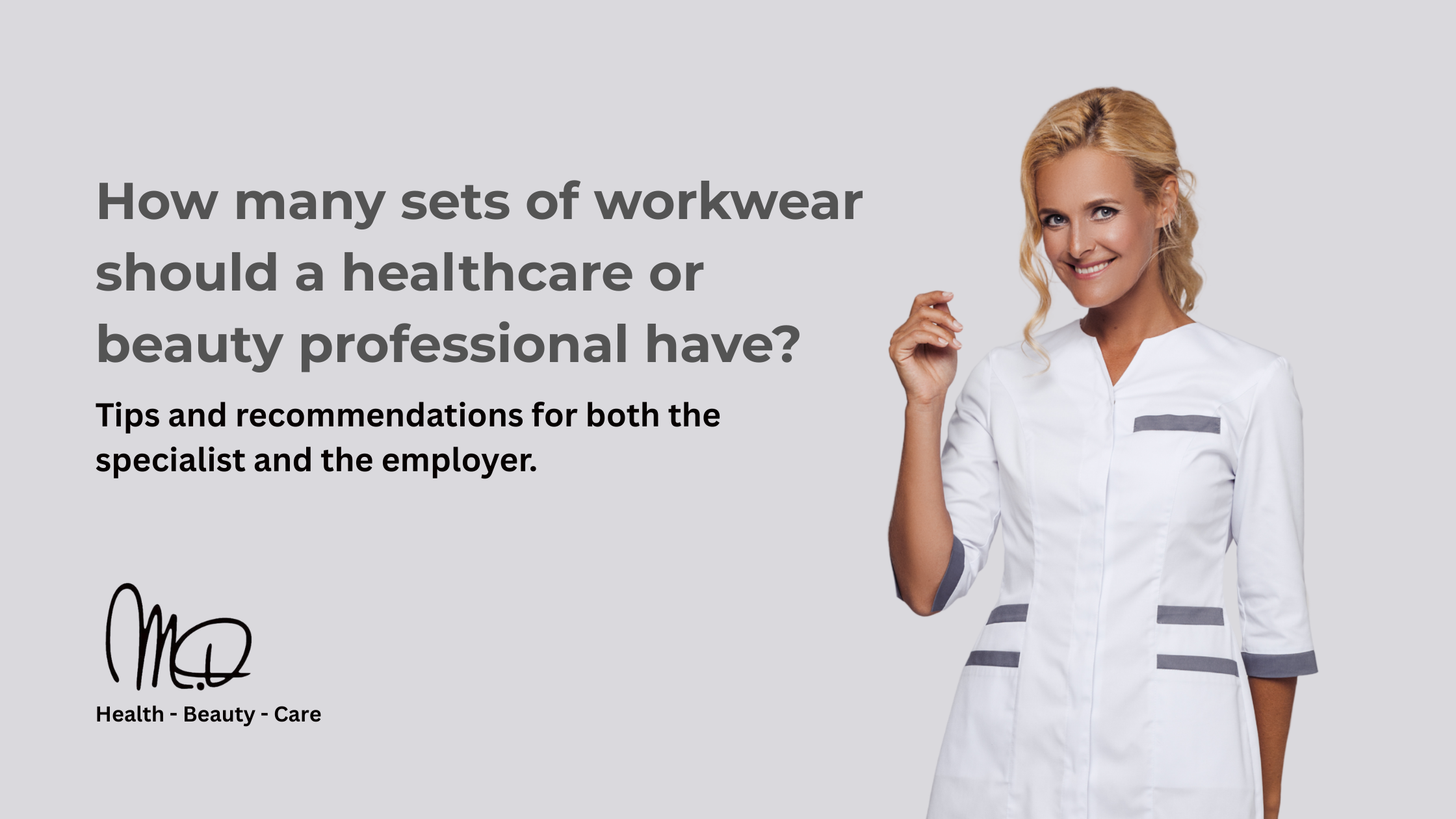 How many sets of workwear should a healthcare or beauty professional have?