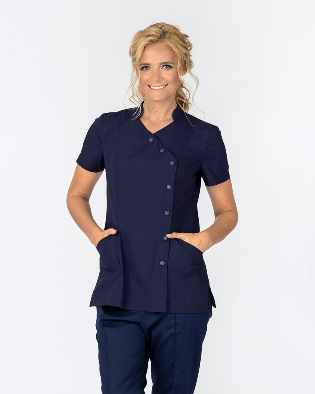 Tummansininen CATHY-työpaita – Mirtel Design