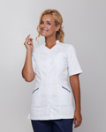 White Top Diana with Navy Embroidery - Mirtel Design