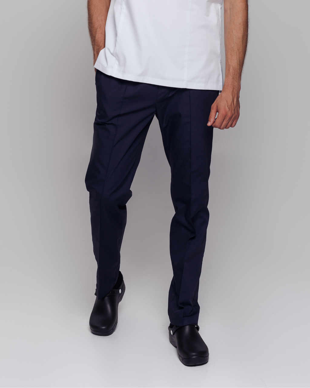 White Men's Scrub Pants Med - Mirtel Design