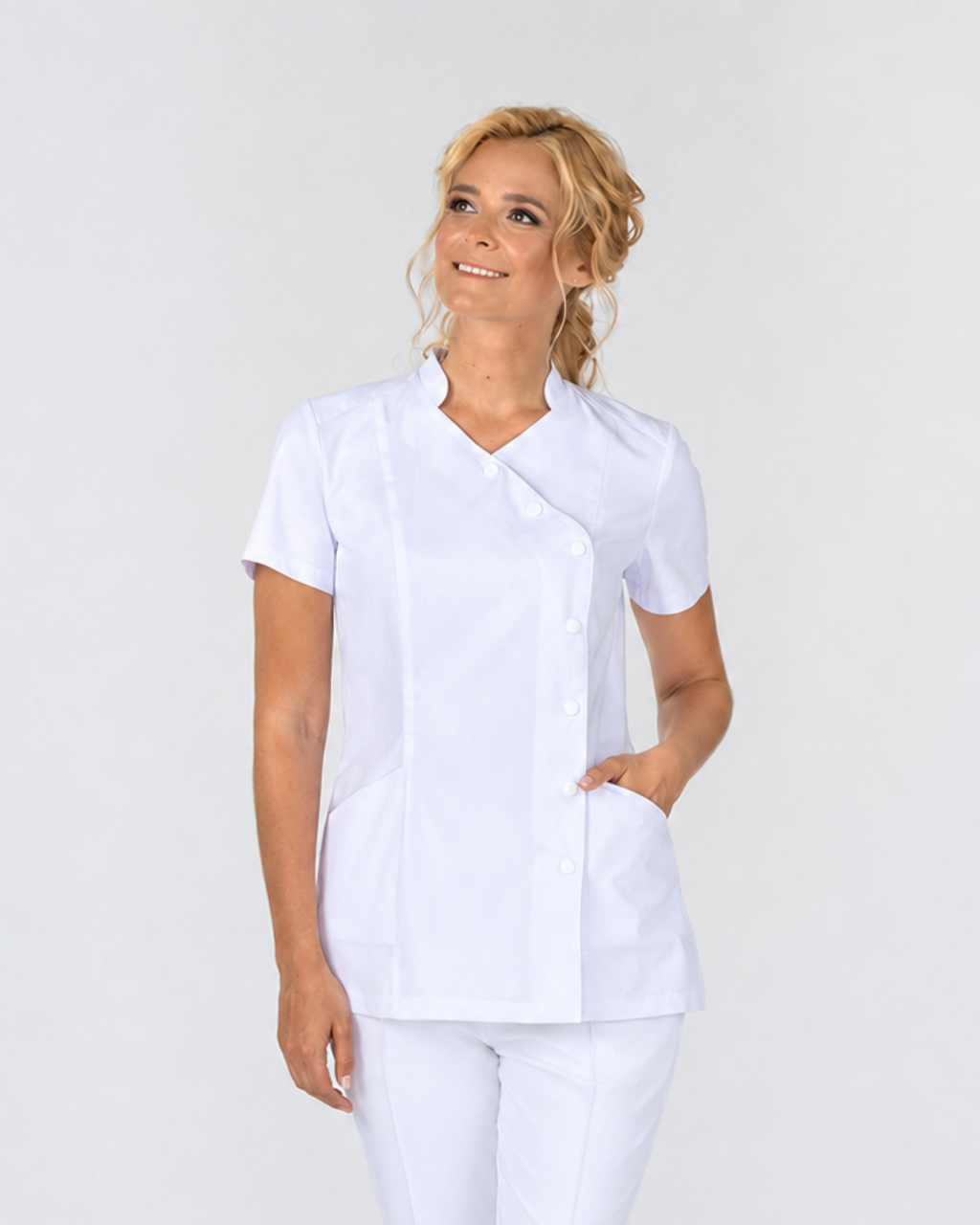 FULL SET: White Top Cathy + Trousers Basic - Mirtel Design
