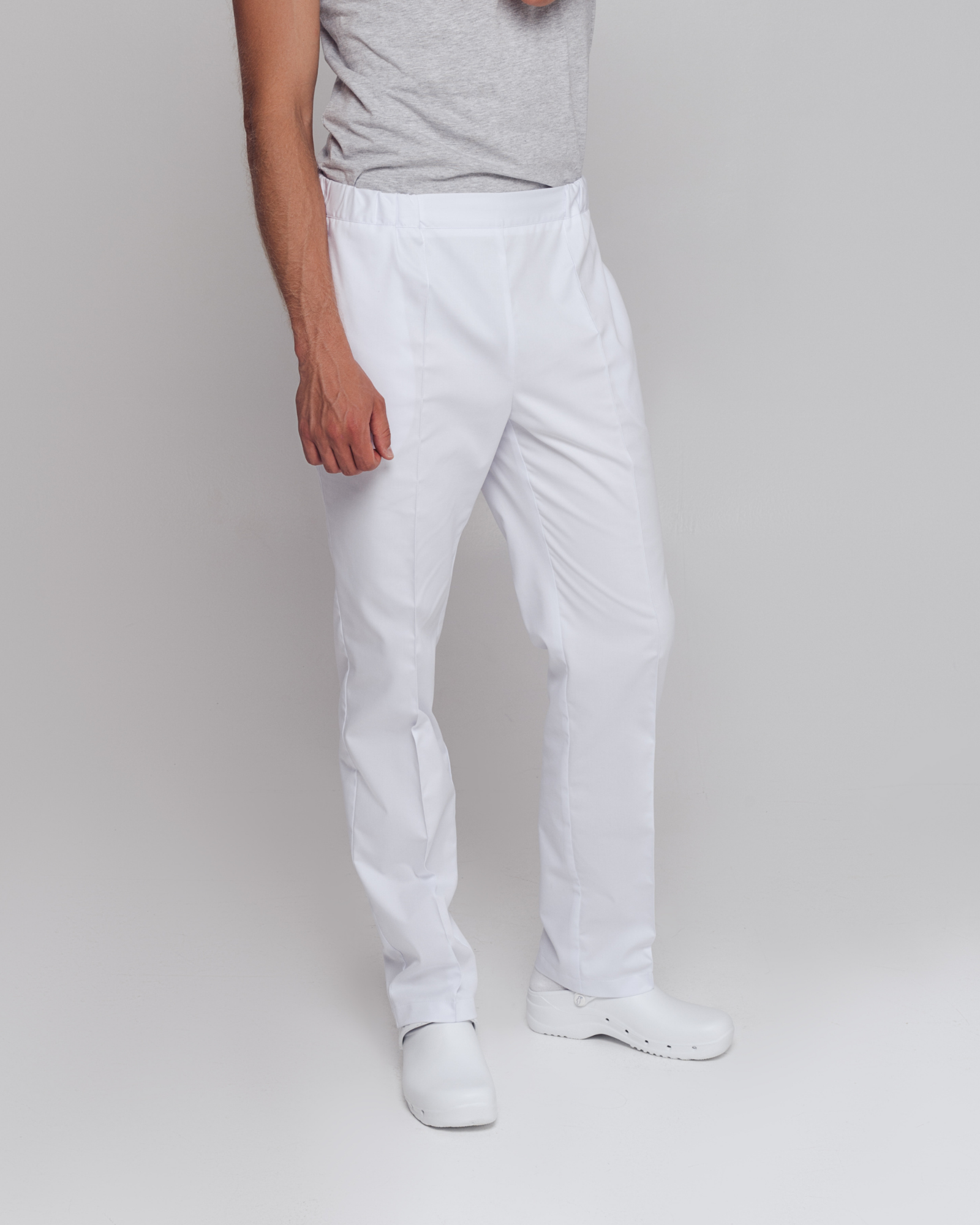 White Men's Scrub Pants Med - Mirtel Design