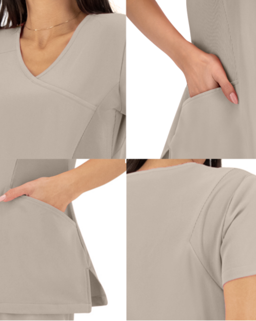Beige Scrub Top Justina - Bwell