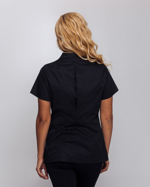 Schwarzes Top DIANA mit Goldstickerei - Mirtel Design