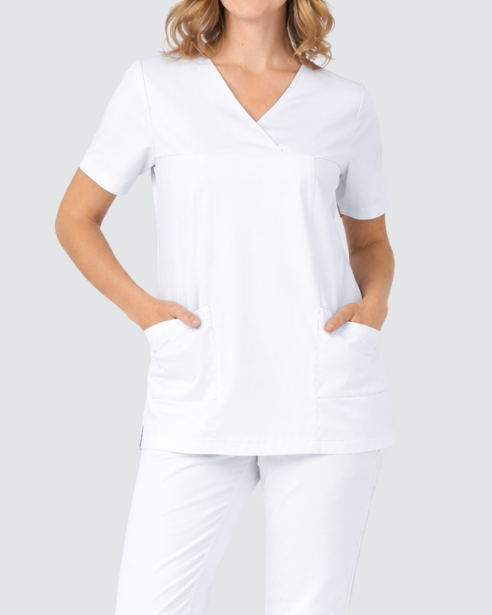 | FINAL SALE | White Women´s Scrub Top - Mirtel Design
