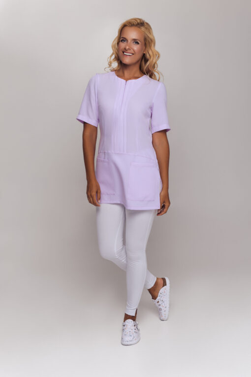 purple work tunic